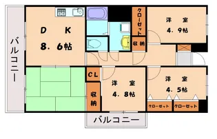 シャレール千鳥【606号室】の間取り