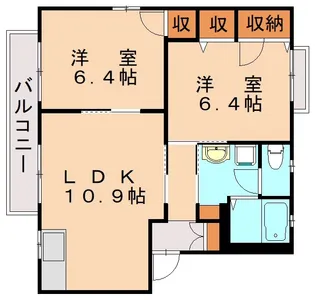 サニーコート本城 B棟【1階】の間取り
