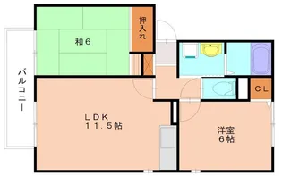 グレイス・パル【102号室】の間取り