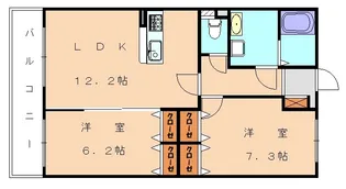 フルール.ラ.ミズホ【203号室】の間取り