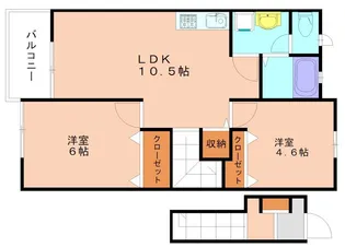 ボニートパルB【204号室】の間取り