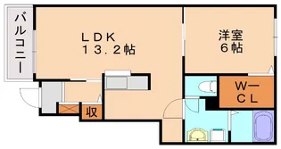 ベルコロレⅥB【104号室】の間取り
