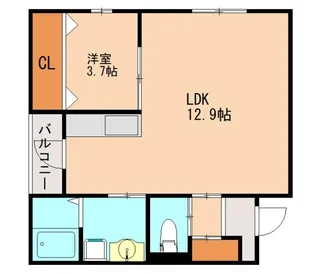 Wウィステリア博多【2階】の間取り