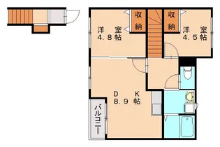 福岡県那珂川市仲3丁目【アパート】の間取り