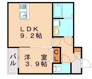 グランレーヴ井尻A【1階】の間取り