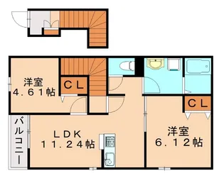 福岡県春日市大字下白水【アパート】の間取り