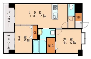 福岡県福岡市博多区麦野2丁目【マンション】の間取り