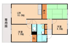 福岡県那珂川市仲1丁目【アパート】の間取り