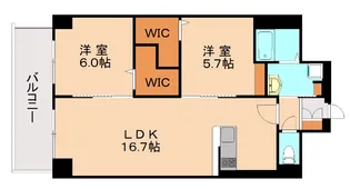 福岡県福岡市博多区東那珂2丁目【マンション】の間取り
