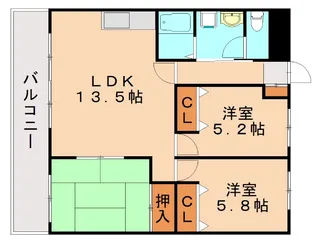 福岡県那珂川市道善1丁目【マンション】の間取り
