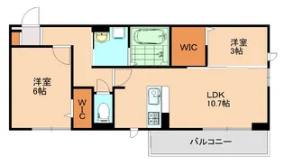 トリシア野多目Ⅱ【3階】の間取り