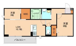 トリシア野多目Ⅱ【3階】の間取り