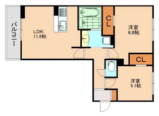 トリシア野多目Ⅰ【1階】の間取り