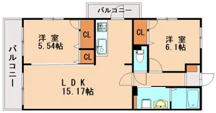 ブリス野多目【201号室】の間取り