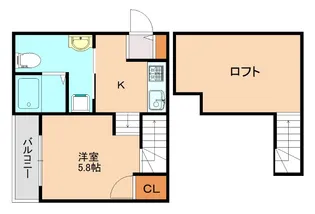 カーサ クレシア 横手南【2階】の間取り