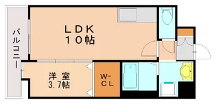 ルッシェ竹下駅前【3階】の間取り