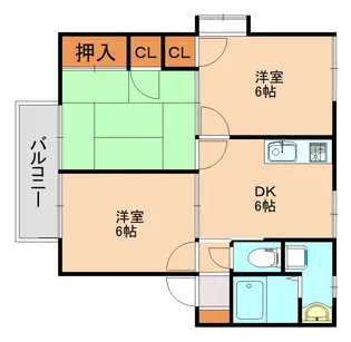 ハミング大橋西A【1階】の間取り