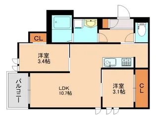レガリスト大橋【2階】の間取り