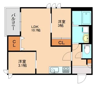 レガリスト大橋【3階】の間取り