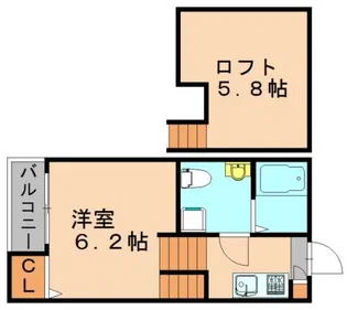 Bella Casa竹下【205号室】の間取り