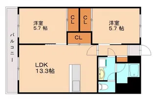 第一清和ビル【407号室】の間取り