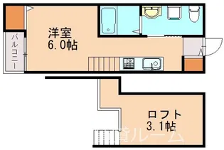 サンフロンティエール【203号室】の間取り