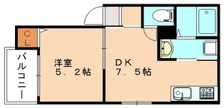 レディア井尻【101号室】の間取り