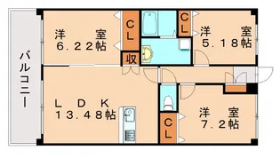サンルージュ春日【5階】の間取り
