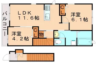 福岡県飯塚市相田【アパート】の間取り