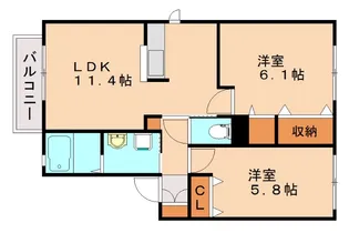 福岡県飯塚市下三緒【タウンハウス】の間取り