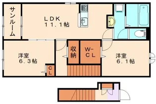 福岡県飯塚市川津【アパート】の間取り