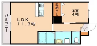 ボヌール飯塚駅前【202号室】の間取り