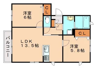 スーベニール A棟【202号室】の間取り