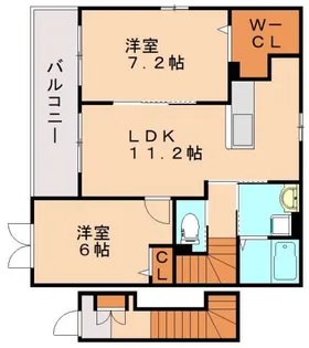 グランベルワダⅡ【2階】の間取り