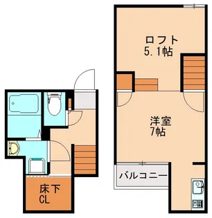 ADC新飯塚ラシュレ【201号室】の間取り