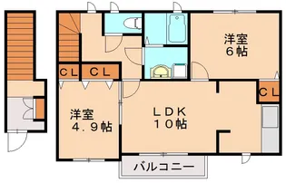 福岡県飯塚市花瀬【アパート】の間取り