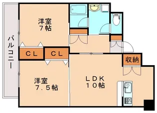 セントフォール新飯塚駅前【502号室】の間取り