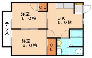 福岡県飯塚市花瀬【アパート】の間取り