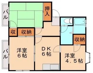 コーポラスなか【1階】の間取り