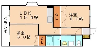 福岡県飯塚市大日寺【アパート】の間取り