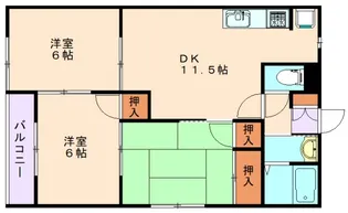 コスモビュー下三緒【102号室】の間取り