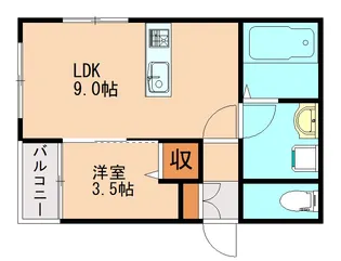 リアンコート飯塚【201号室】の間取り