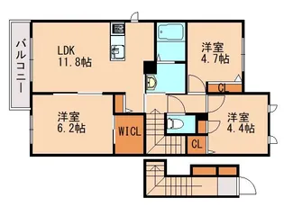 タウンハウス パルムコート B棟【2階】の間取り