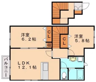 ニューフラットB【1階】の間取り