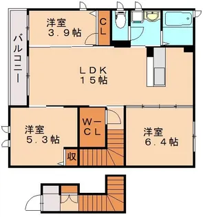 ガーデンコート花宅A【201号室】の間取り