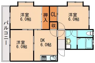 コーポラス高雄【102号室】の間取り