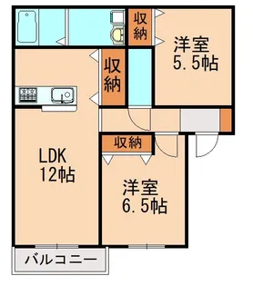 ユニゾン小竹【B102号室】の間取り