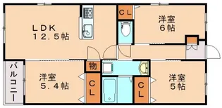 グランドゥール若菜【203号室】の間取り