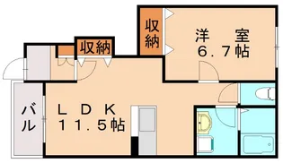 Slow Hand 参番館【102号室】の間取り