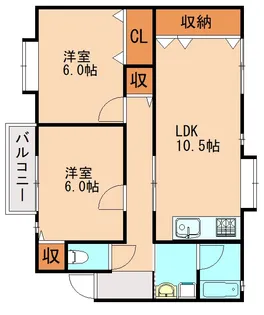 サンライフ虹【D号室】の間取り
